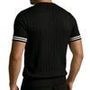 Men's Casual V Neck Short Sleeve T Shirt Ribbed Knit Slim Fit Lightweight Breathable Comfortable Summer Top for Outdoor Indoor Use