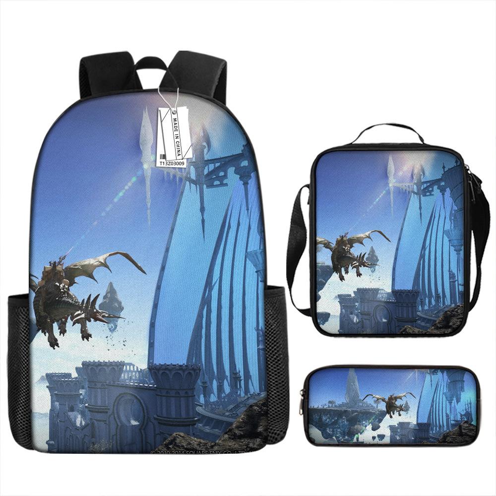 Ffxiv Backpack Cross-border Tide Backpack European and American Retro Schoolbag Fourth Grade Backpack Student Backpack