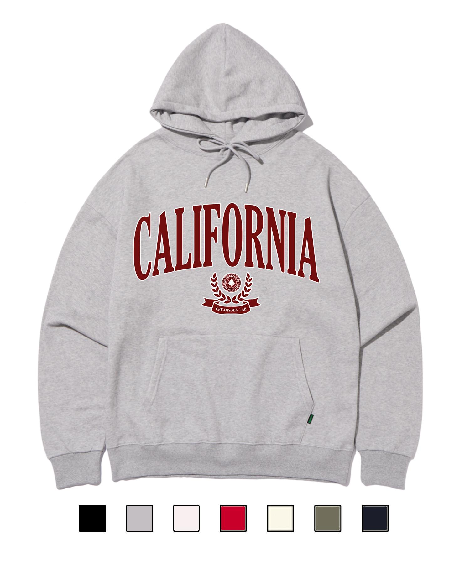 Cream Soda Lab Crsdel California Hoodie Grey (Fleece-Lined Or Non-Fleece-Lined) Xl