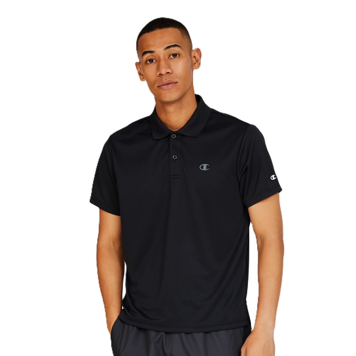

Champion Basic Sports Polo Short Large UV Odor Quick Logo Мужская рубашка, C3-BS311L, Черный, Рукав, Размеры, Защита, 100% полиэстер, Антибактериальный, чёрный