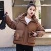 2025 New Down Cotton Jacket Women's Fashion Hooded Short Cotton Jacket Loose Winter Korean Cotton Jacket Thickened Bread Jacket