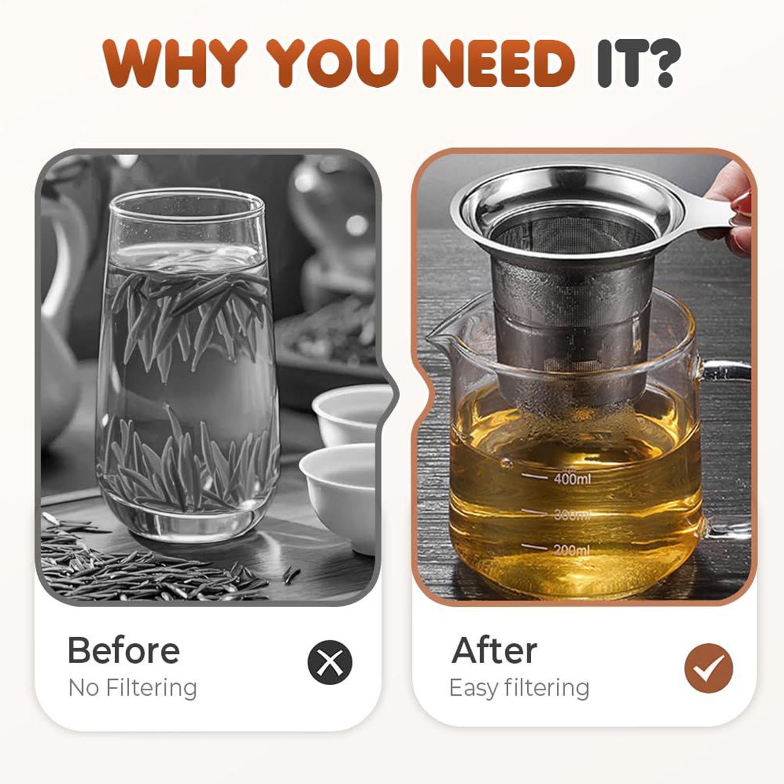 

Tea Filter Stainless Steel Coffee Mesh Ultra-fine Strainer With Anti-Scald Handle For Loose Tea Coffee Home Car Camping Party China Mainland