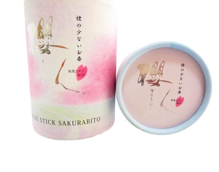 Sakurajin Mini Räucherstäbchen, Subtiler süßer Duft, Enthält Kirschblattextrakt, Perfekt für den 49. Tag, Higan und die Obon-Feste, Geschenke