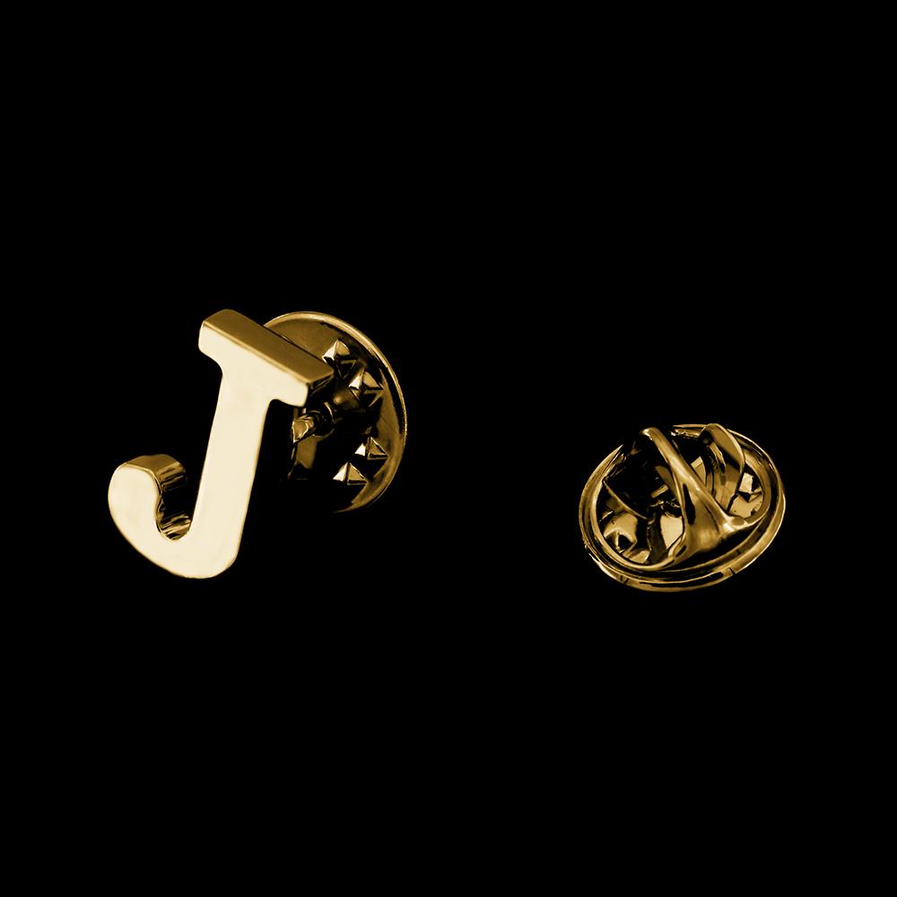 Quality Brass Initial A To Z 26 Letters Pin Golden Color Fashion English Symbol Design Men'S Suit Collar Lapel Brooch Pin
