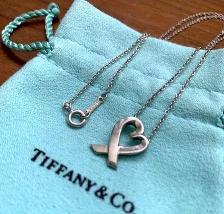 Tiffany Co. Loving Heart Necklace Paloma Picasso 925 Sterling Silver Excellent