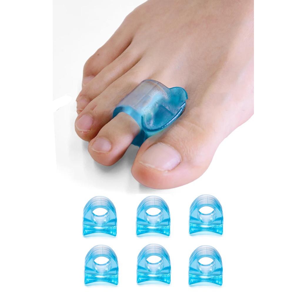 6 Paar Zehentrenner für überlappende Zehen Gel-Hammerzehenstrecker und Ballenzeh-Entlastungspads Silikon-Großzehenspreizer zur Hallux-Valgus-Korrektur