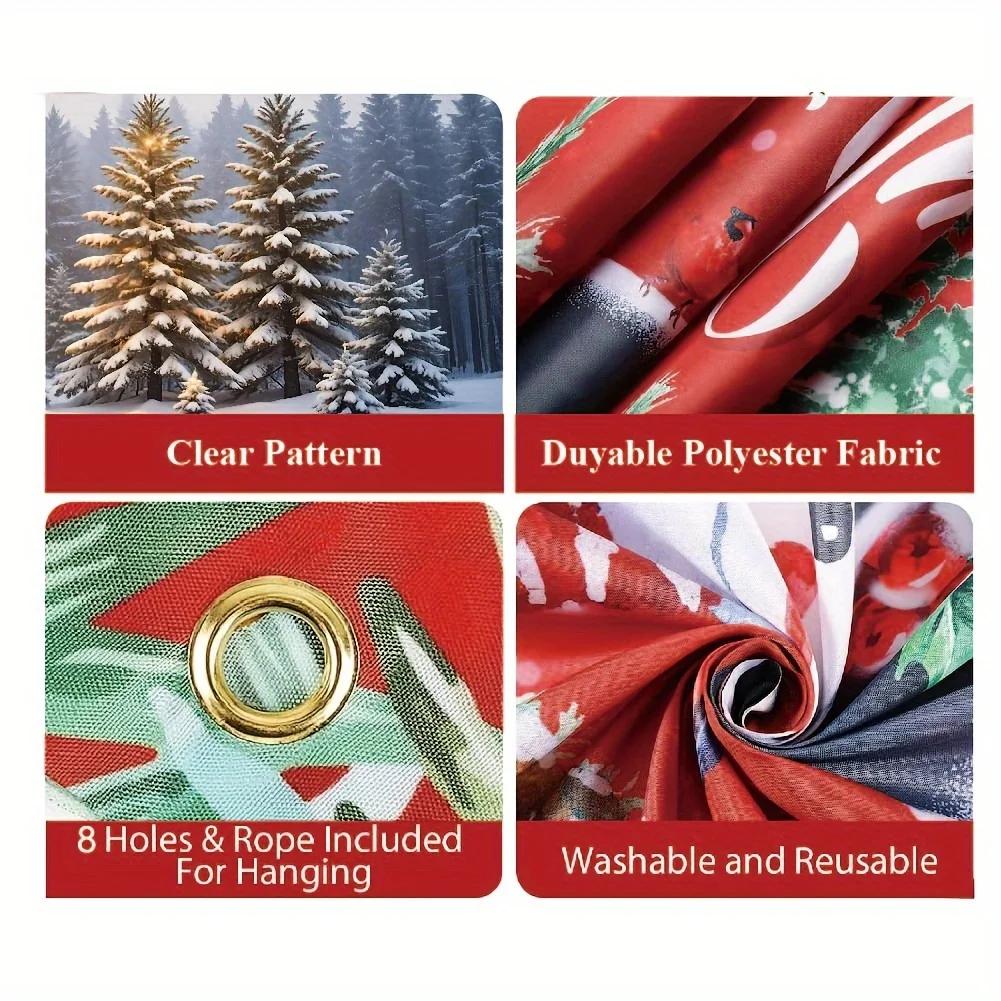 Cheerful Winter Garage Door BannerRobust Outdoor Christmas Decoration Made of Polyester Design with Snow-Covered Tree