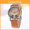Classic Leather Watch With Wooden Grain Dial For Casual Women Men