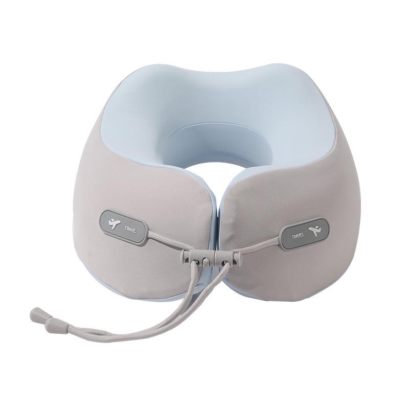 U-Shaped Memory Foam Travel Neck Pillow - Foldable Support for Airplane, Office Nap, with Customizable Logo Option