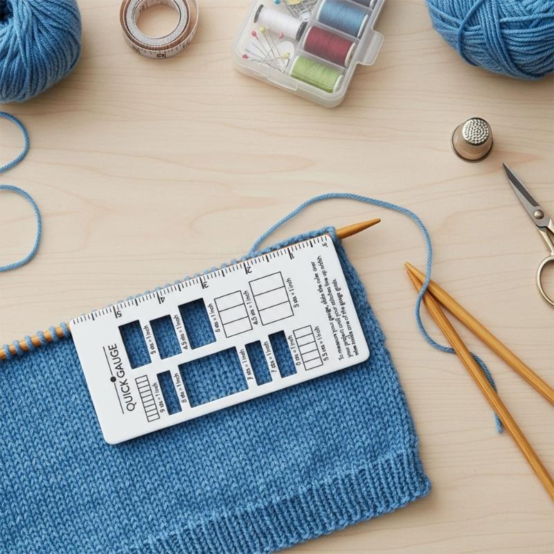 Instants Knitting Gauge Ruler Plastic Stitching and Row Counter for Crochet and Crafting Measurements