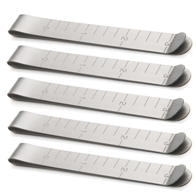 Stainless Steel Hemming Clips Metal Sewing Crimping Clip Cloth Measurement Ruler Sewing Stitching Quilting Ruler Tools
