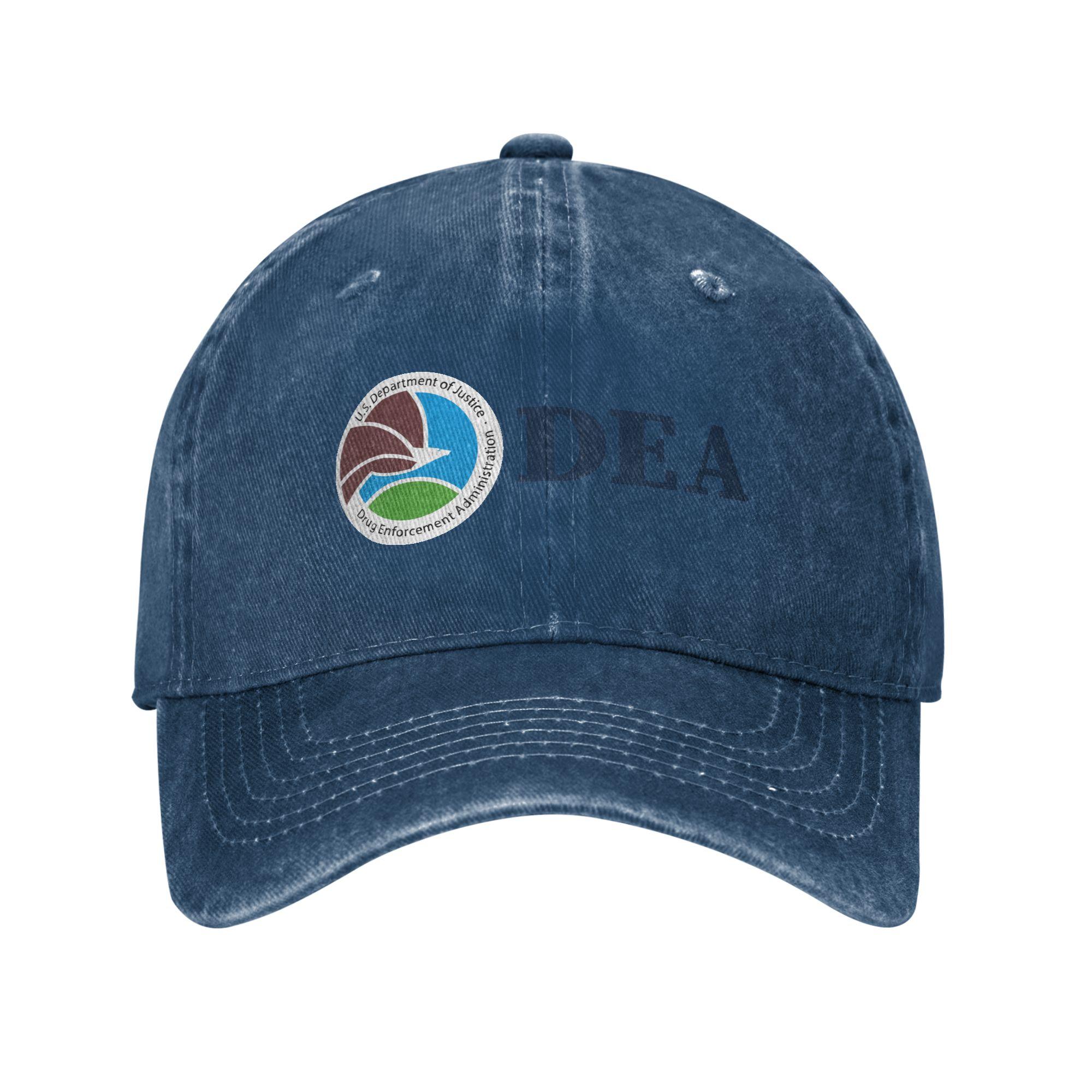 

US DEA Federal Interdiction Agency Logo Baseball Caps Classic Distressed Denim Snapback Cap for Men Women Adjustable Hats Cap One Size темно-синього кольору