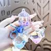 Creative Quicksand Bear Pendant Keychain - Cute Floating Drift Bottle Design