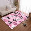 Pink Cartoon Carpet with Cute Characters, Hearts, and "You All Rock" Text Suitable for Use As an Anti-slip for Living Room Bedroom Sofas