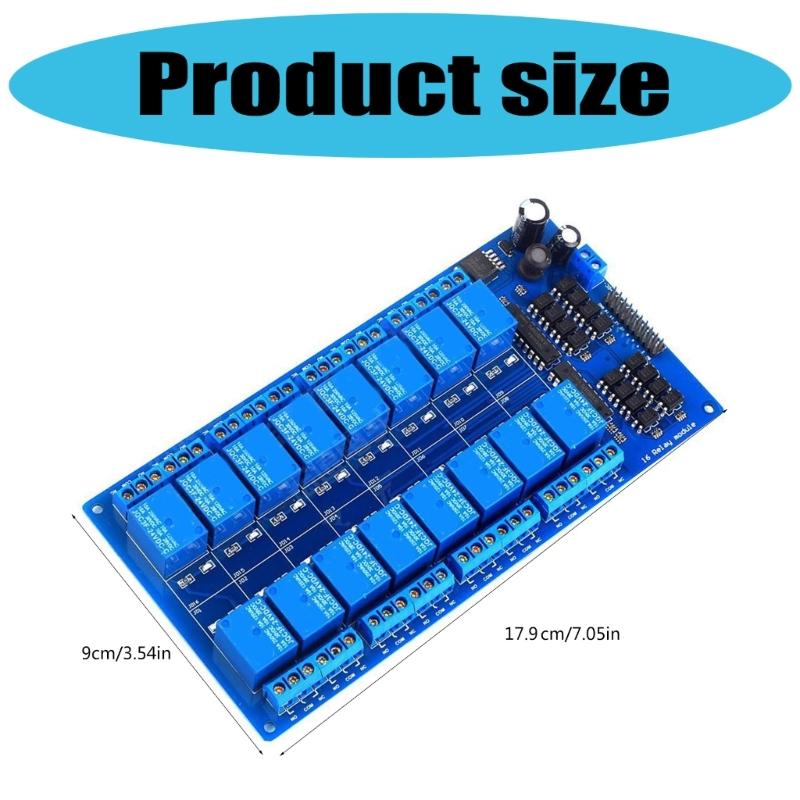 Relays Module Board 16 Channel 24V  Power Supply with Optocoupler Isolation for MCU and PLC