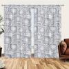 2pcs Grey Rose Pattern Printed Curtain for Home Decor - Rod Pocket Window Treatment for Bedroom, Office, Kitchen, Living Room
