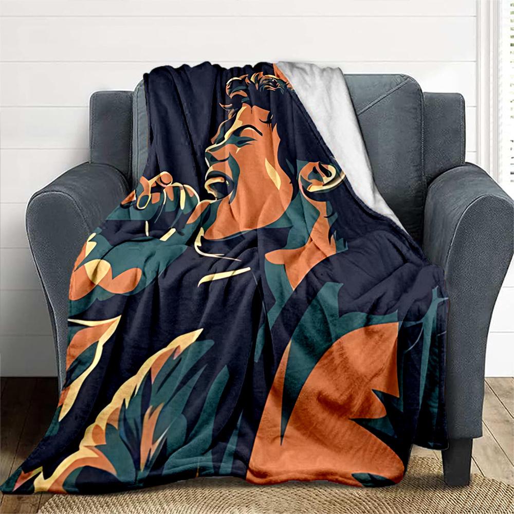 1pc Michael Jackson Outdoor Blanket Lightweight Flannel, Soft & Warm, All-Season Use for Sofa, Outdoor, Camping, Living Room, Office061