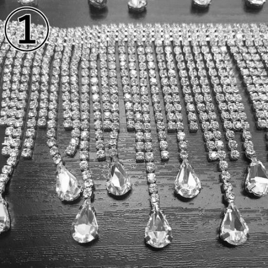 10cm DIY Crystal Diamante Trimming Tassels Fringe Sewing Crafts Chain Accessory 1