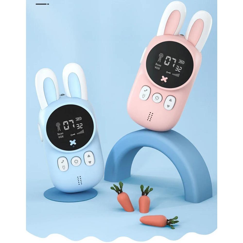2PCS Kids Walkie Talkie Mini Phone Call Cartoon Children Talkie Walkie Toys 3KM Range UHF Interphone Radio Boys Girls Gifts