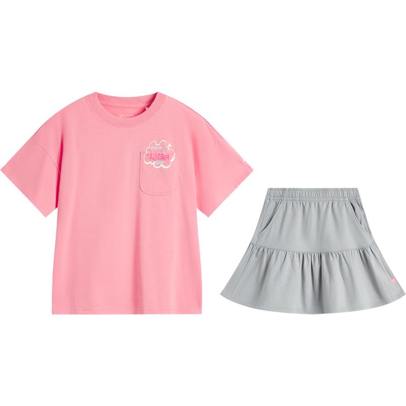 Li-Ning Girls Sportswear Short-Sleeve Skirt Set 140