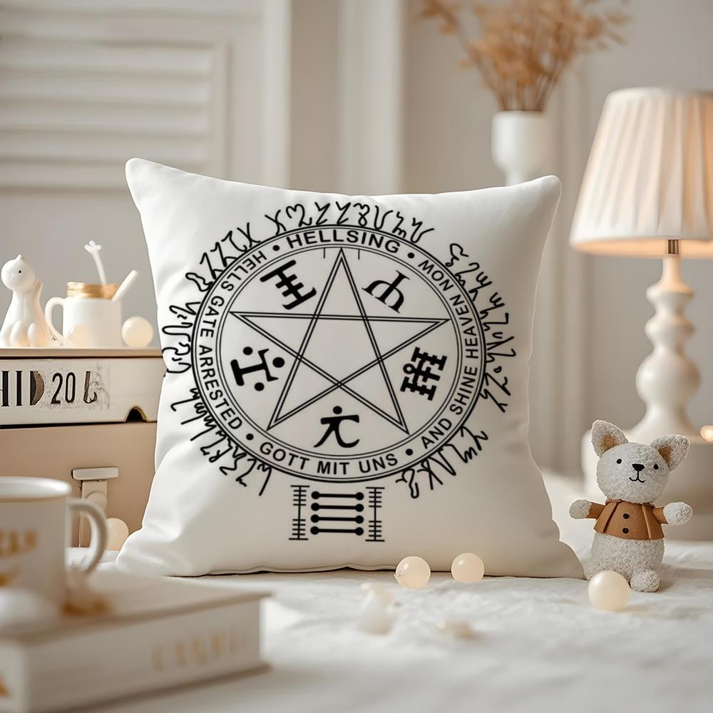 Anime C-Castlevania Cushion Cover Anti-dustmite Pillowcase Invisible Zipper Silky Short Plush Sofa Cushion Cover