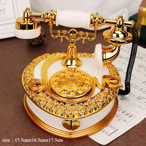 

Light Luxury Classical Style Creative Dial Old Fashioned Telephone Music Box