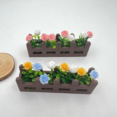 New 1:12 Scale Dollhouse Simulated Rose Flowers 5 Colors Lifelike Garden Lifelike Artificial Flower Flower Fence Decor