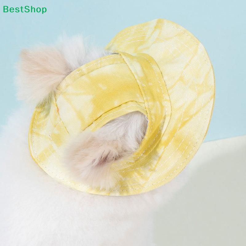 Breathable Pet Bucket Hat – UV Protection Sun Hat for Small Dogs with Ear Openings