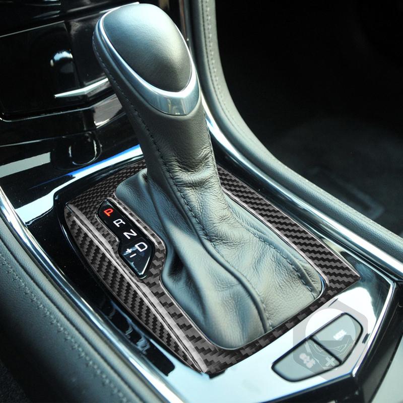 For Cadillac ATS 2013- Carbon Fiber Automatic Gear Shift Panel Decorative Cover Car Interior Decoration Accessories Sticker