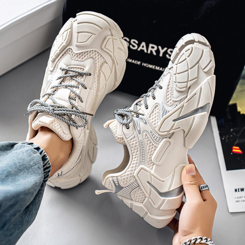 New Fashion Men 's Four Seasons Comfortable Thick Sole Shoes Students BoysTrending Soft Sole Breathable Casual Running Sneakers