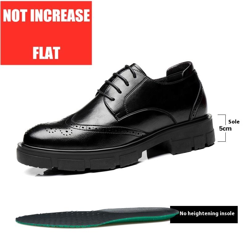 

Brogue Men Cow Leather Shoes 8cm/10cm Inbuilt Heel Lift Thick Sole Business Formal Elevator Shoes Height Increasing Sneakers 38
