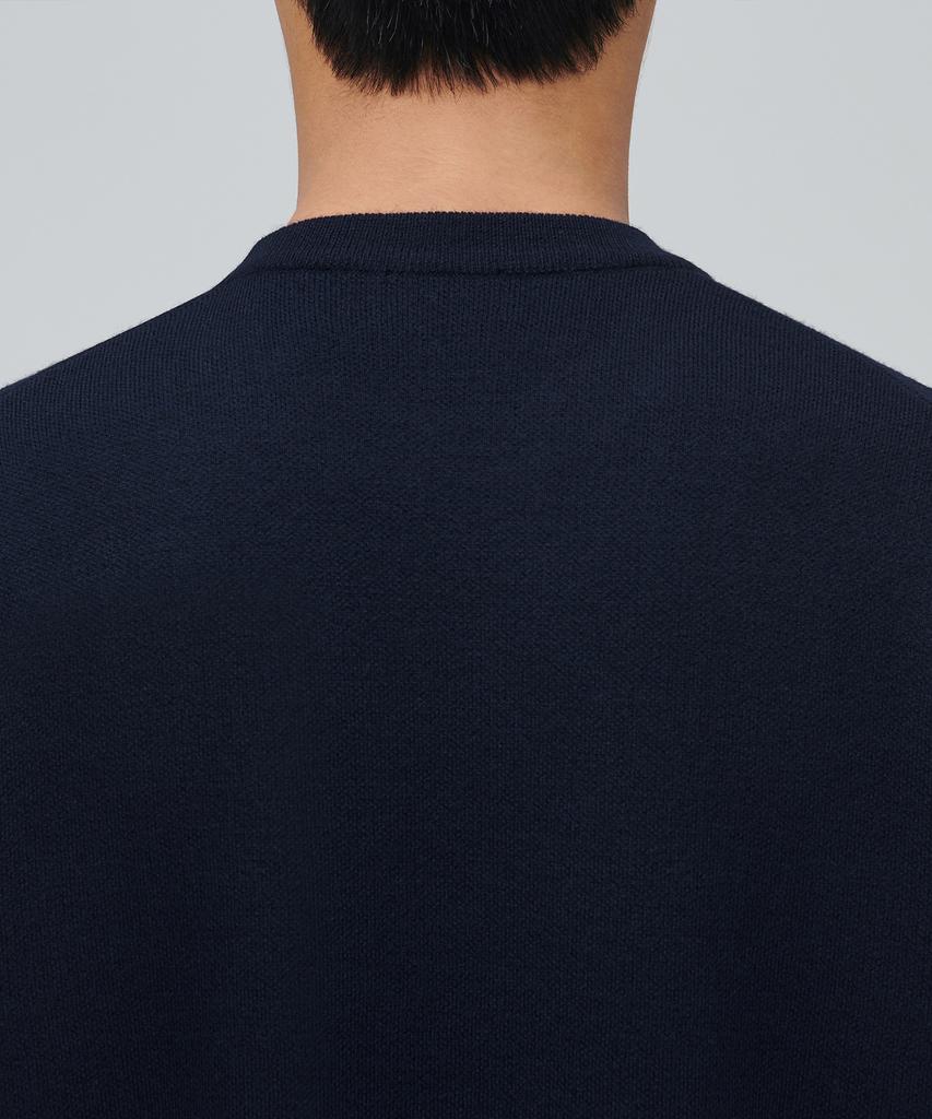 Musinsa Standard Minimal Crew Neck Knit [Navy]