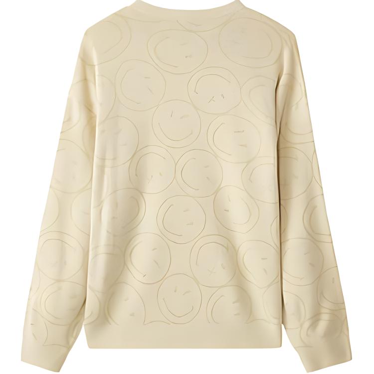 Skechers Smiley Face Knitted Crew Neck Long Sleeve Sweatshirt Unisex sweatshirt Off-White L424U232-059Y