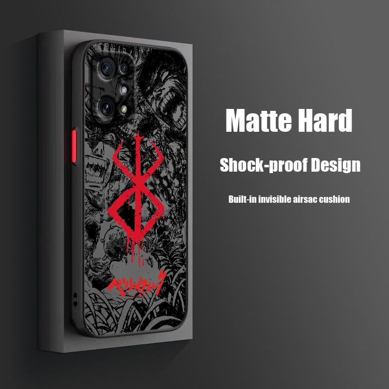 Berserk Comics Anime für OPPO Find X5 X3 Neo F21S F21 K10 Pro Lite TPU stoßfeste, mattierte, durchscheinende Telefonhülle