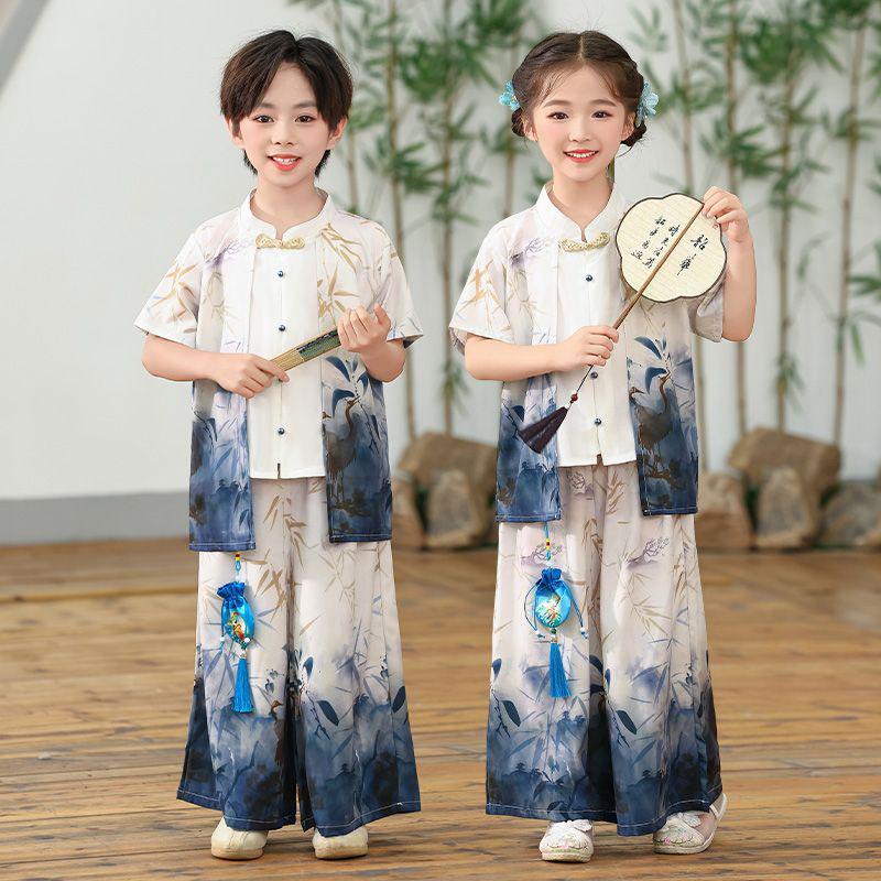 Children's Tang Suit Hanfu Performance Costume - Chinese Style Guzheng Attire for Kindergarten Boys & Girls