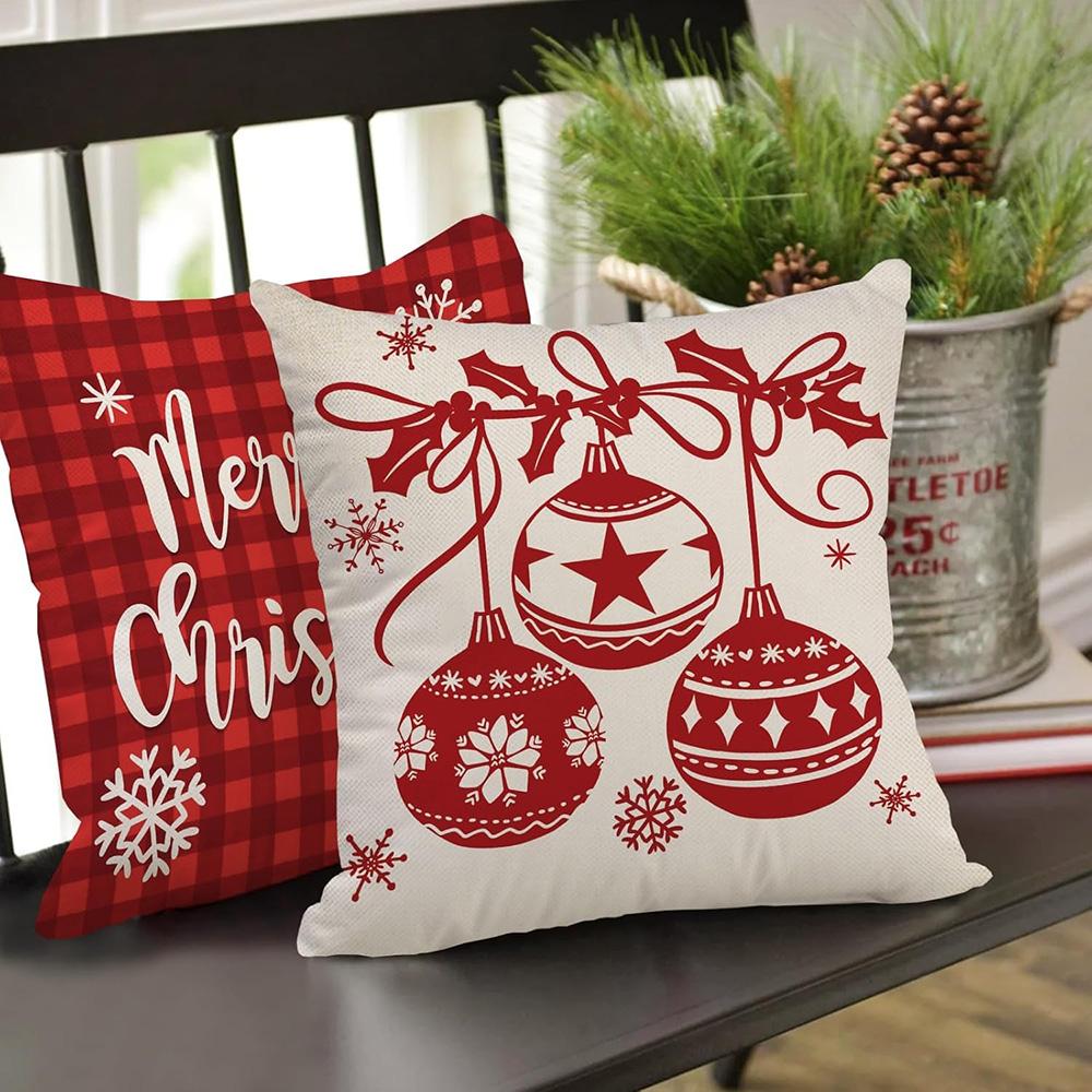 Christmas Delights: Let It Snow, Merry Christmas Pillowcases with Festive Designs Sofas, Bedroom Pillow Covers, Holiday Gifts
