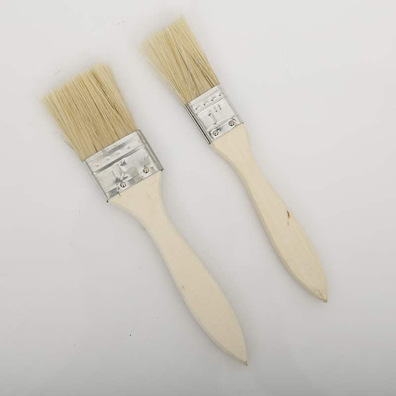 Barbecue Oil Brush with Hog Bristles and Wooden Handle - Seasoning and Cooking Tool
