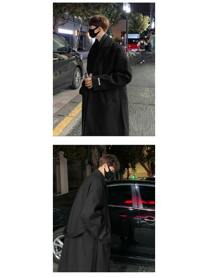 Unisex Over-the-Knee Wool Trench Coat - Mid-Length, Stylish High-End Winter Outerwear