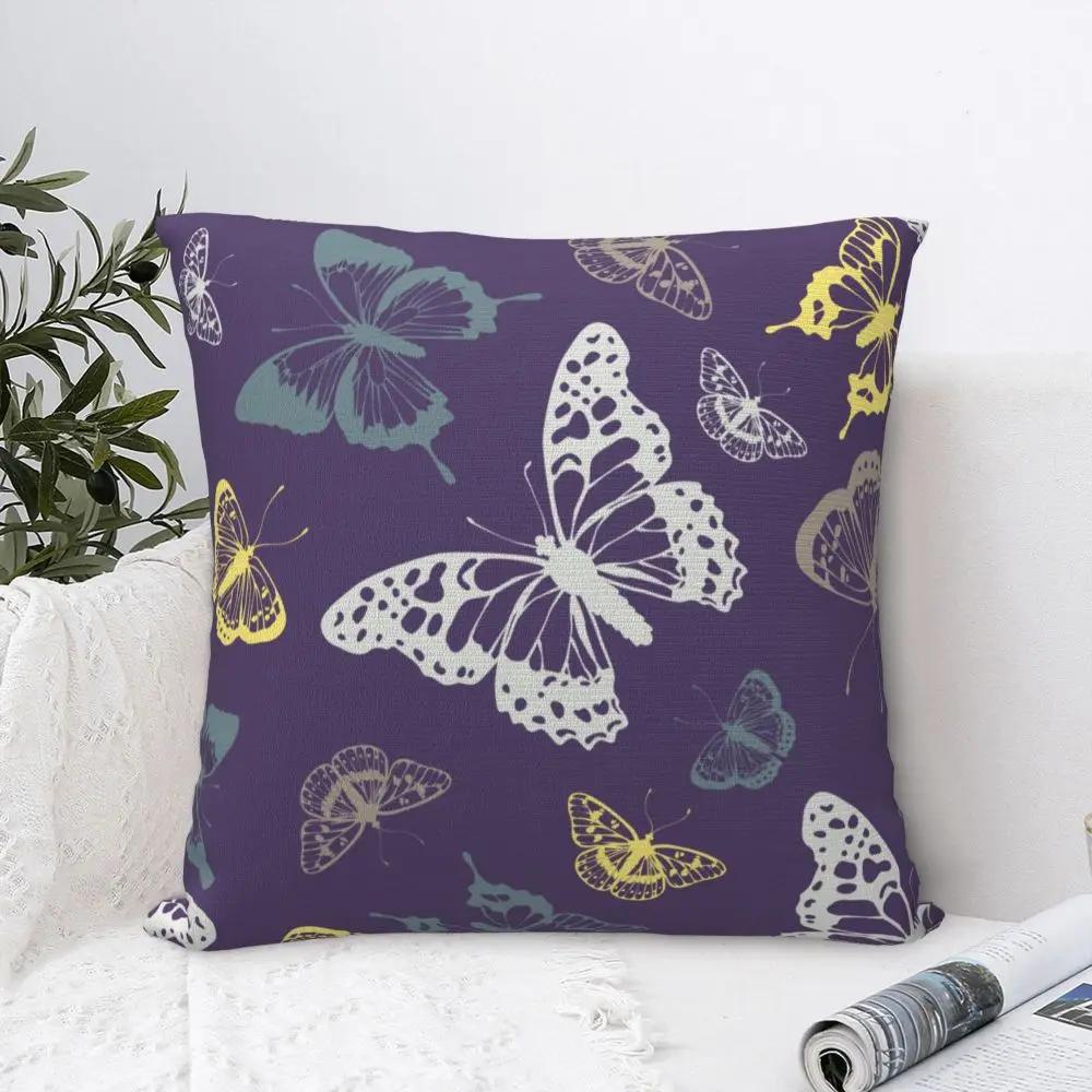 Butterfly Pattern Pillowcase Printed Cushion Cover Decorations Colorful Butterflies Pillow Case Cover Home Square
