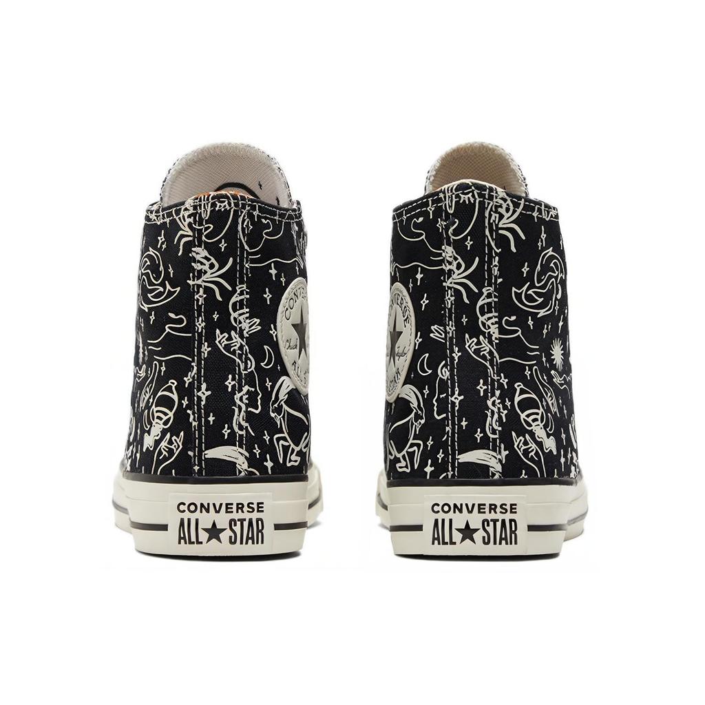 Converse Chuck Taylor All Star Mystic World Zodiac Embroidery Trendy Slip Resistant Durable High Top Canvas Shoes Women Sneakers Black White 572425C