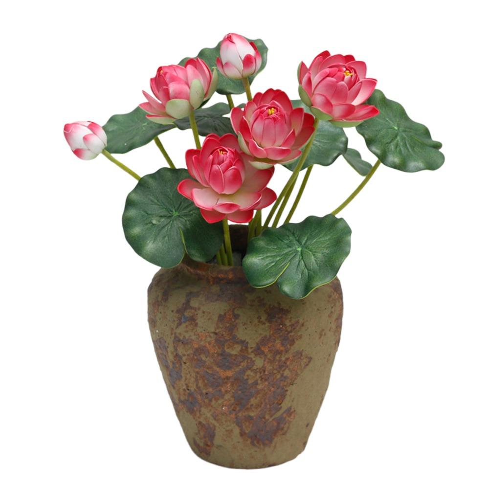 Multicolor Faux Lotus Leaf Flowers Silk Petals Lifelike Water Lily Home Decoration