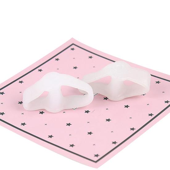 1 Pair Toe Separator for Overlapping Toes, Soft SEBS Bunion Corrector, Double Ring Foot Spacer for Hallux Valgus, Day Night Toe Straightener