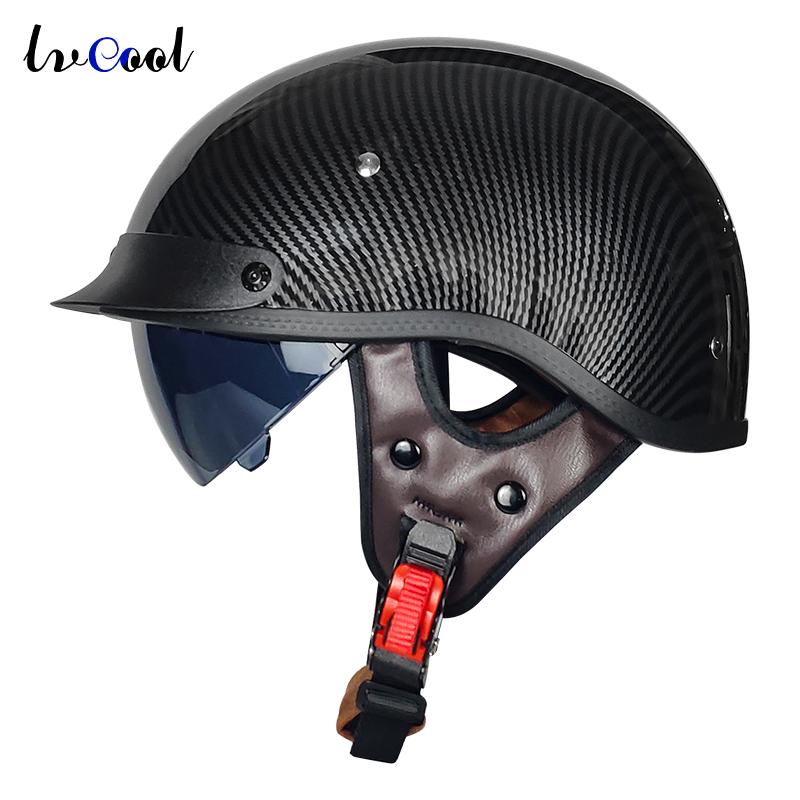 RTS Half Face Helmet Sample Custom DOT High Quality Retro Design Motorcycle Open Face Helmet Lightweight & Stylish Protection M