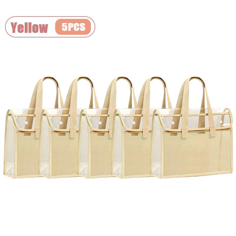 Thick Handled Document Folder Transparent Waterproof Durable Student Tutoring Paper Homework Book Storage Bag Organizer Pouch