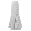 Gothic Dark Style Jacquard Fishtail Skirt with Lace-up Design for Women