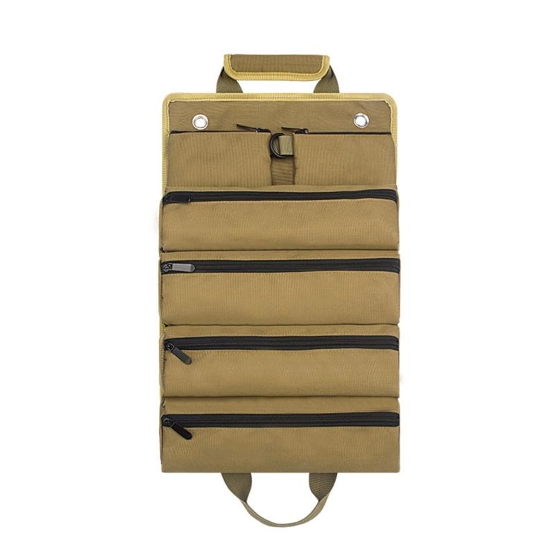 Multi-Purpose Roll Up Tool Bag Wrench Screwdriver Canvas Tool Carrying Organizer Bucket Car Wrap Roll Storage Case Pouch