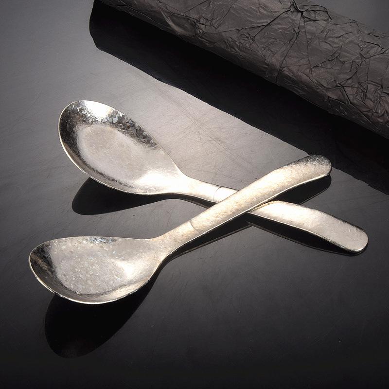 Household Long Handled Dessert Flat Bottomed Spoon