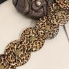 Stylish Leopard Wide Belt for Adult Western Waistband Ethnic PU Leather Embossing Buckle Waiststrap for Formal Dresses