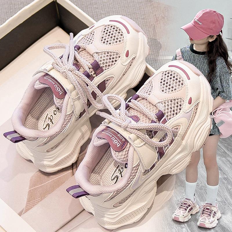

2025 summer new mesh dad shoes medium and large boys and girls casual shoes 31 yards/19.0cm фіолетовий