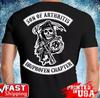 Motorcycle Biker Men Backside Skull Son Of Arthritis Black TShirt For Men
